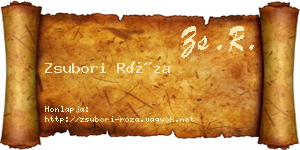 Zsubori Róza névjegykártya